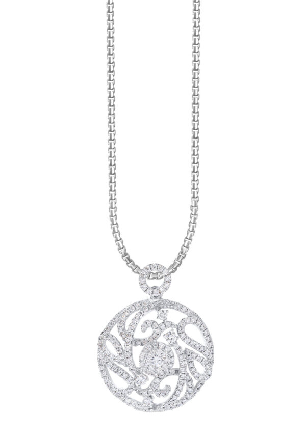 TOMEI Sinar Aura Diamond Pendant, White Gold 750