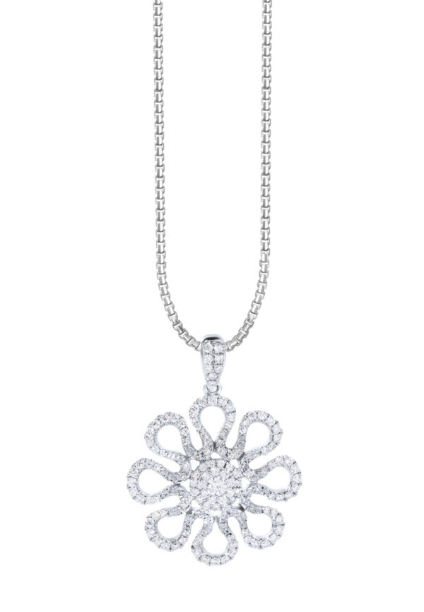 TOMEI Sinar Aura Diamond Pendant, White Gold 750