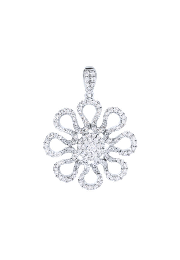 TOMEI Sinar Aura Diamond Pendant, White Gold 750
