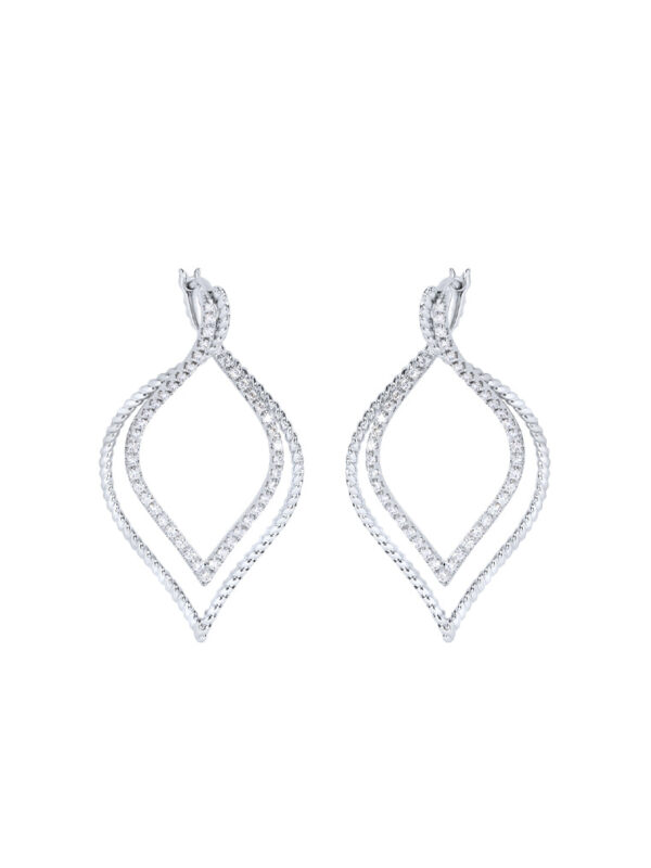 TOMEI Seribu Glow Diamond Earrings, White Gold 750