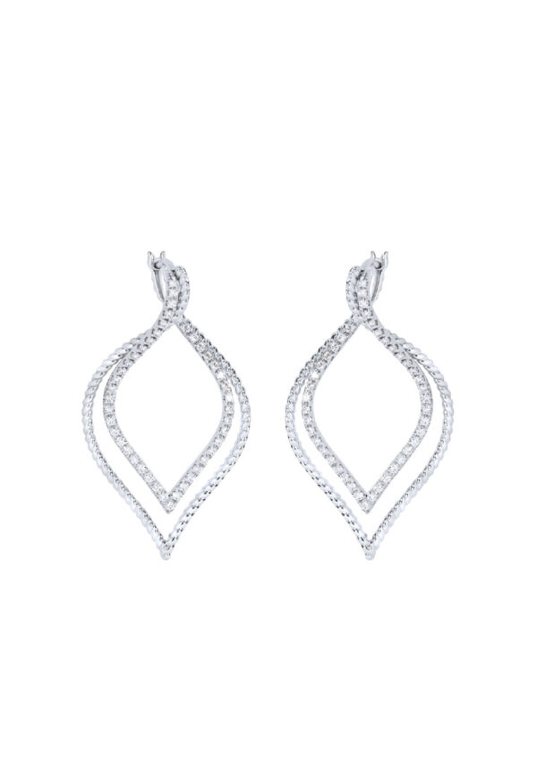 TOMEI Seribu Glow Diamond Earrings, White Gold 750