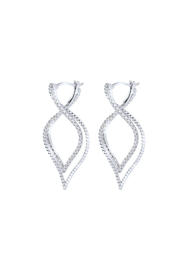 TOMEI Seribu Glow Diamond Earrings, White Gold 750