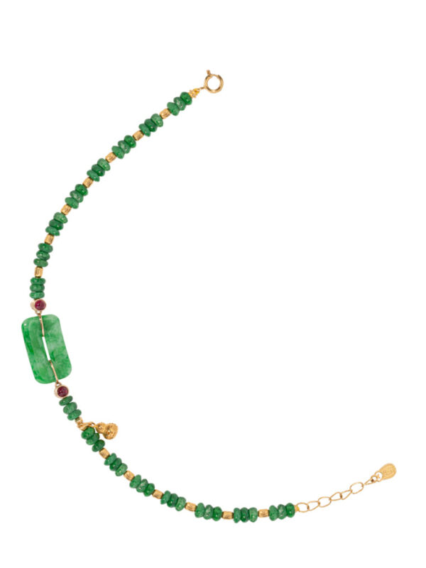 TOMEI Five Blessings Jade Bracelet, Yellow Gold 750