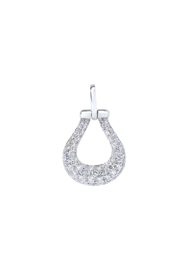 TOMEI Horseshoe Diamond Pendant Set, White Gold 585