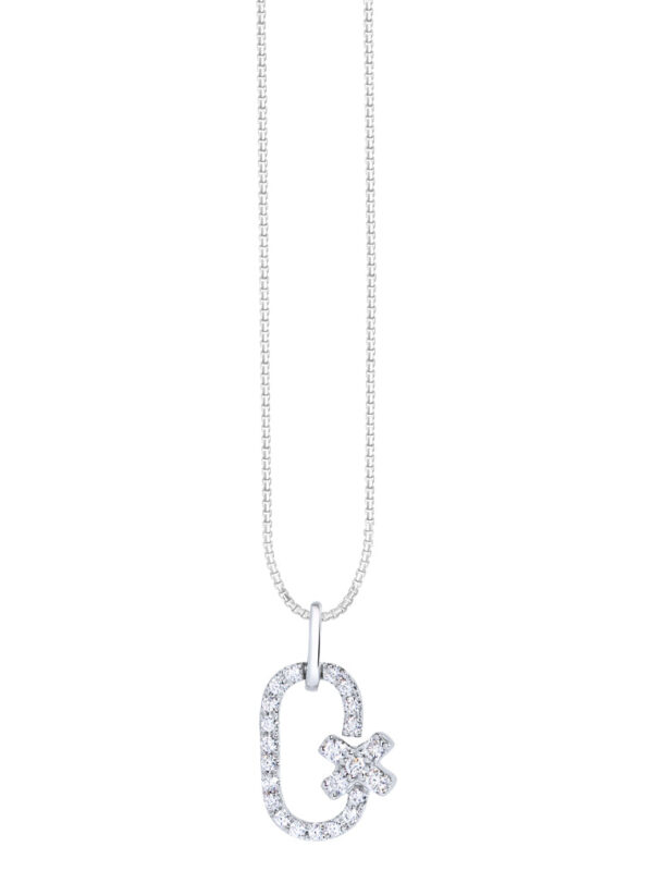TOMEI Diamond Pendant Set, White Gold 585