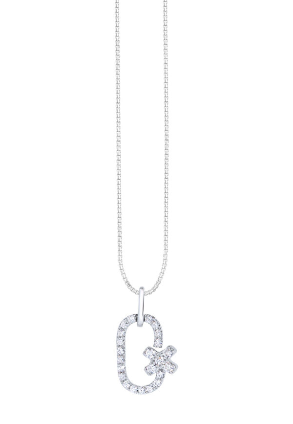 TOMEI Diamond Pendant Set, White Gold 585