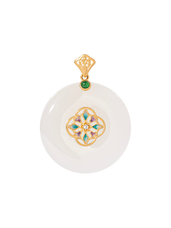 TOMEI Nephrite Series Hall Of Fortune Pendant, Yellow Gold 750