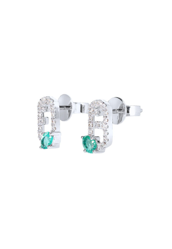 TOMEI Emerald Set Earrings, White Gold 750