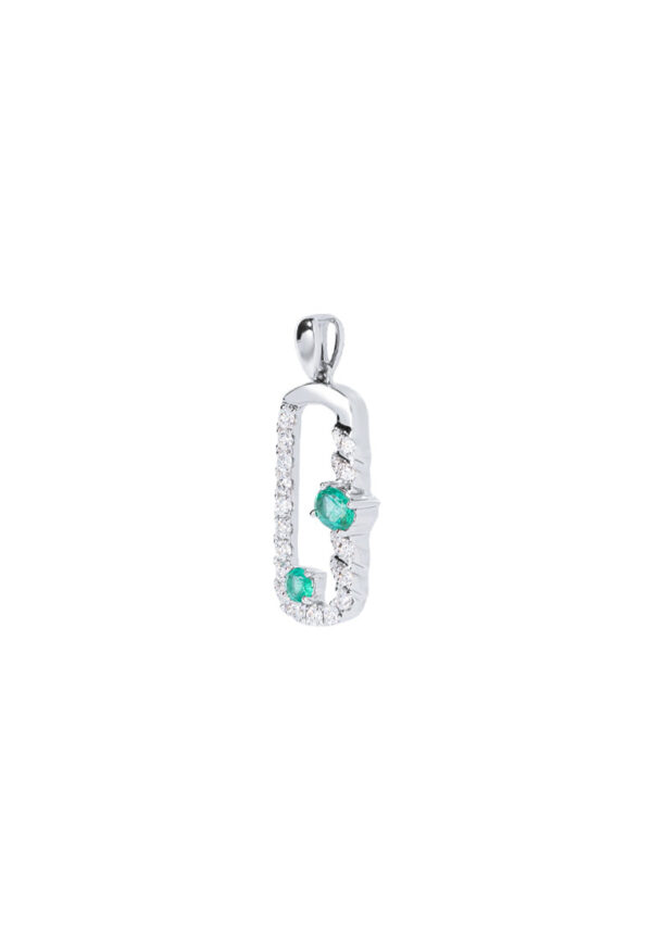 TOMEI Emerald Set Pendant, White Gold 750