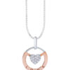 TOMEI Diamond Pendant Set, White+Rose Gold 585