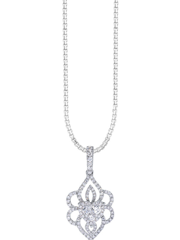 TOMEI Diamond Pendant, White Gold 750