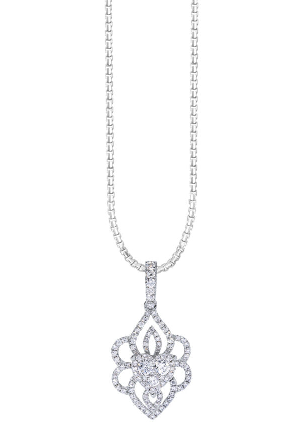 TOMEI Diamond Pendant, White Gold 750