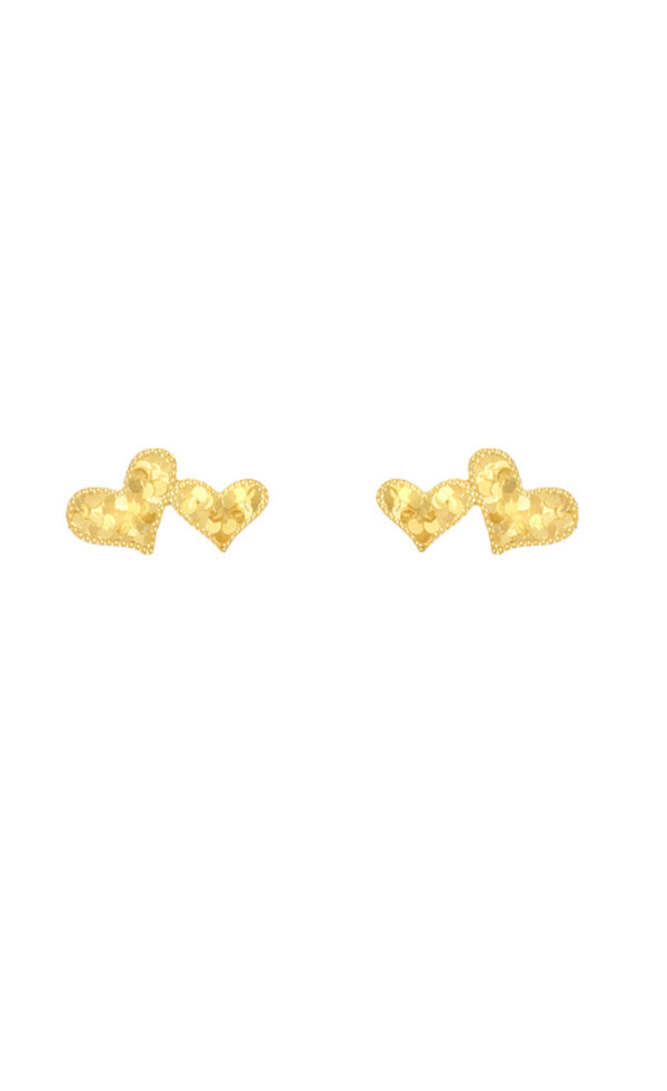 TOMEI Dwi-Love Earrings, Yellow Gold 916