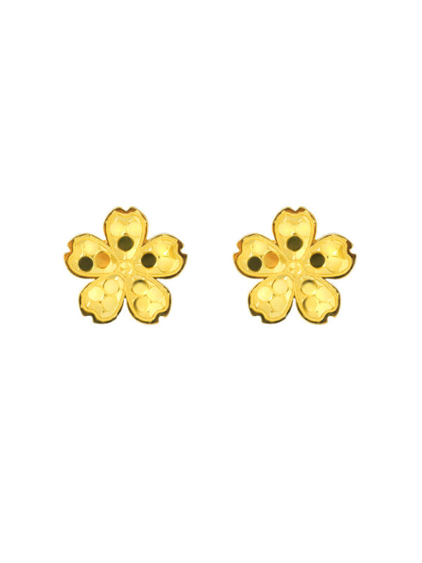 TOMEI Flower Earrings, Yellow Gold 916