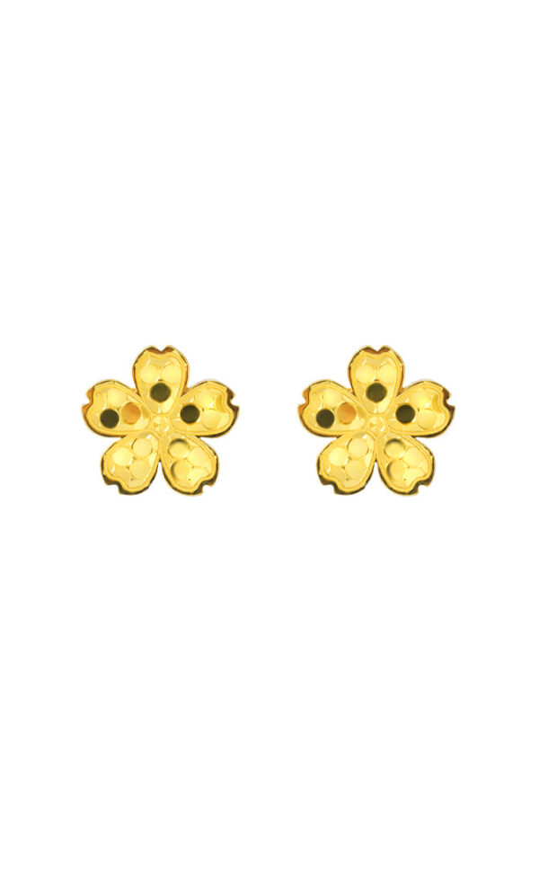 TOMEI Flower Earrings, Yellow Gold 916