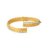 TOMEI Dual-Tone Open Bangle, Yellow Gold 916