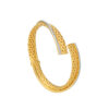 TOMEI Dual-Tone Open Bangle, Yellow Gold 916