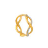 TOMEI Dual-Tone Ring, Yellow Gold 916