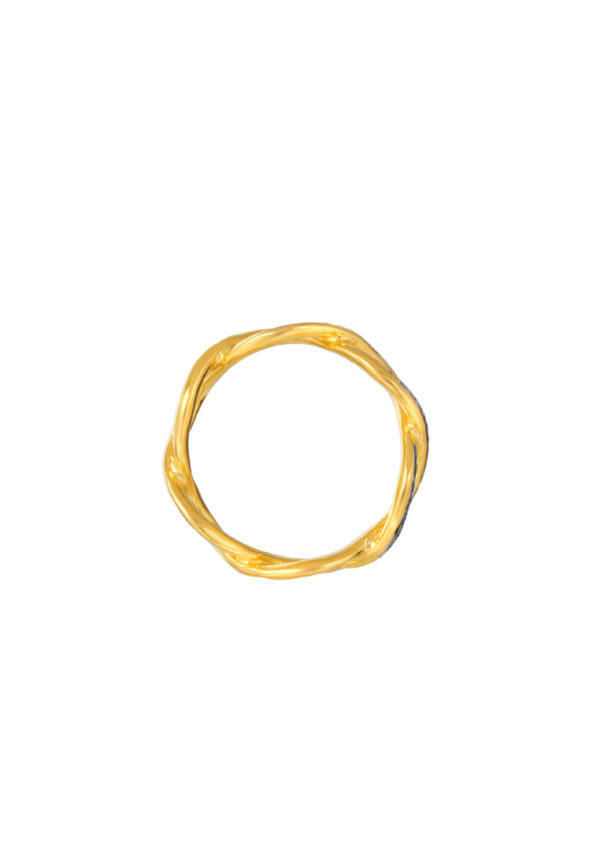 TOMEI Dual-Tone Ring, Yellow Gold 916