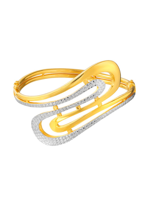 TOMEI Dual-Tone Bangle, Yellow Gold 916