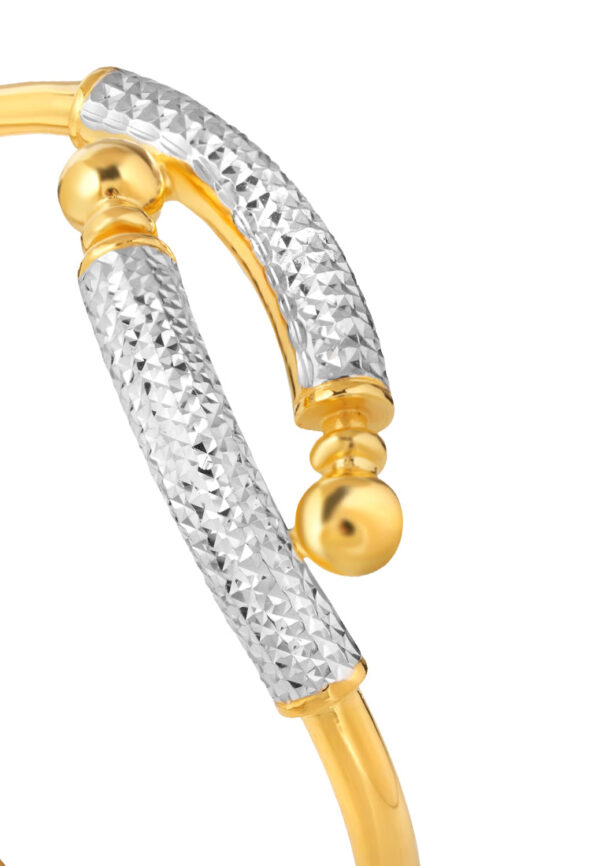 TOMEI Dual-Tone Bangle, Yellow Gold 916