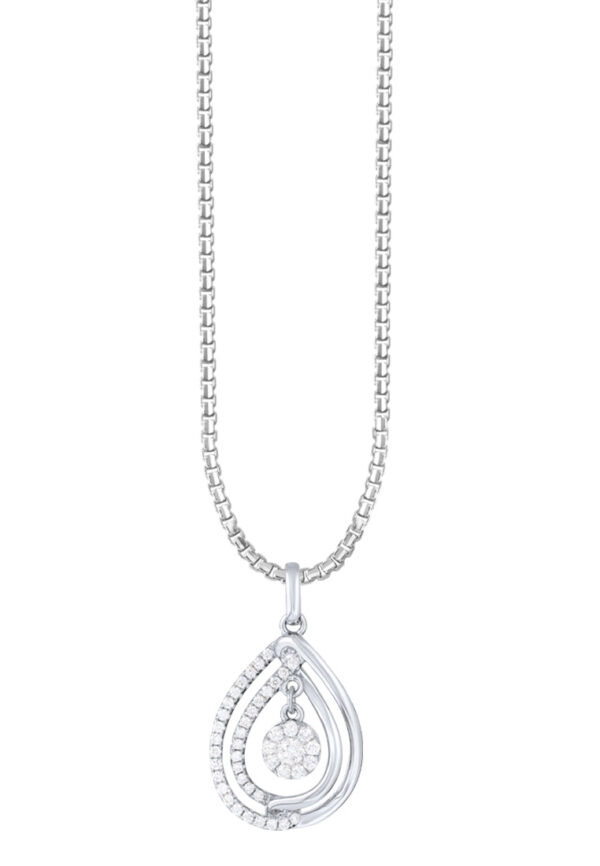 TOMEI Diamond Pendant, White Gold 750