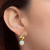 TOMEI Diamond Cut Collection Jade Earrings, Yellow Gold 916