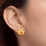 TOMEI Bunny Earrings, Yellow Gold 916