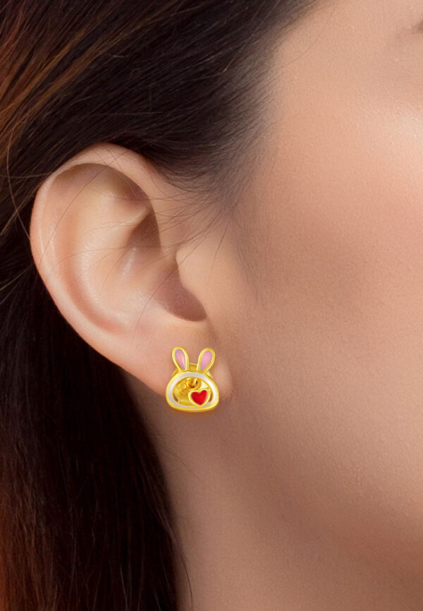 TOMEI Bunny Earrings, Yellow Gold 916