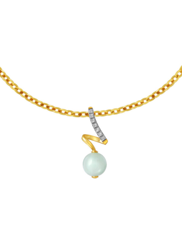 TOMEI Diamond Cut Collection Jade Pendant, Yellow Gold 916