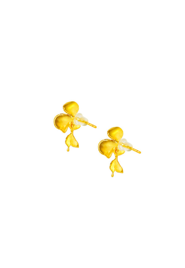 TOMEI x Xifu Flower Earrings, Yellow Gold 999