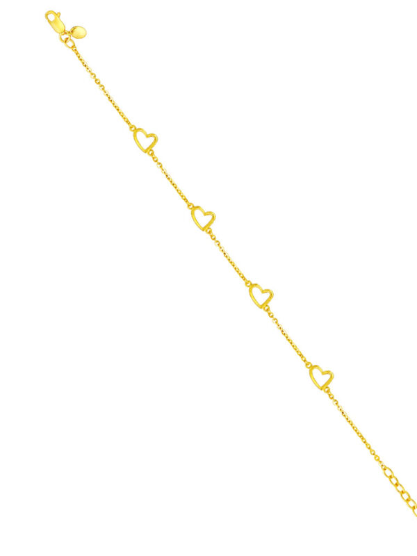 TOMEI Hearts Bracelet, Yellow Gold 916