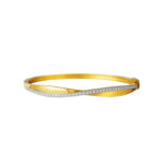 TOMEI Diamond Cut Collection Bangle, Yellow Gold 916