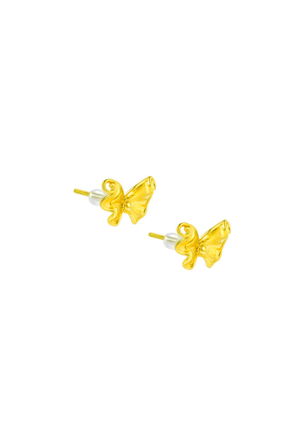 TOMEI x Xifu Butterfly Earrings, Yellow Gold 999