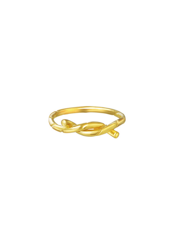TOMEI Twisted Ring, Yellow Gold 916