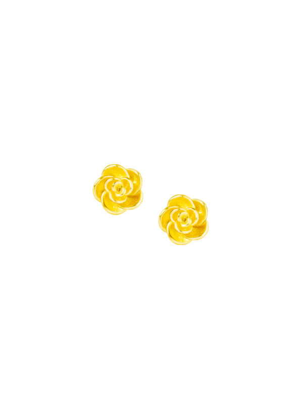 TOMEI x Xifu Rosey Earrings, Yellow Gold 999