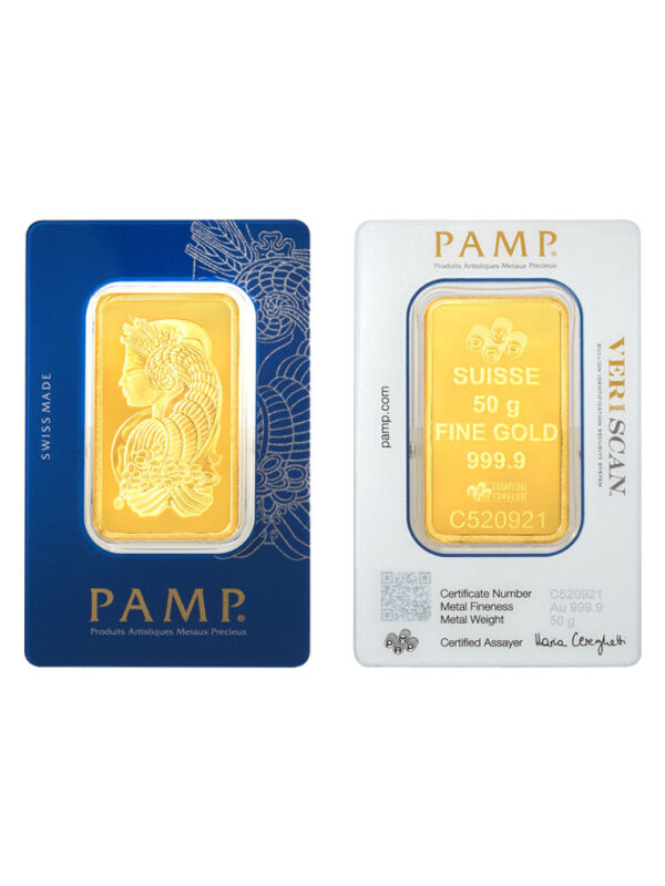 TOMEI x PAMP Suisse Lady Fortuna Gold Bar | 50 Grams | Fine Gold 9999