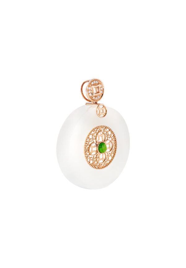TOMEI Nephrite Pendant, Rose Gold 750