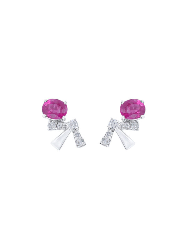 TOMEI Ruby Earrings, White Gold 750