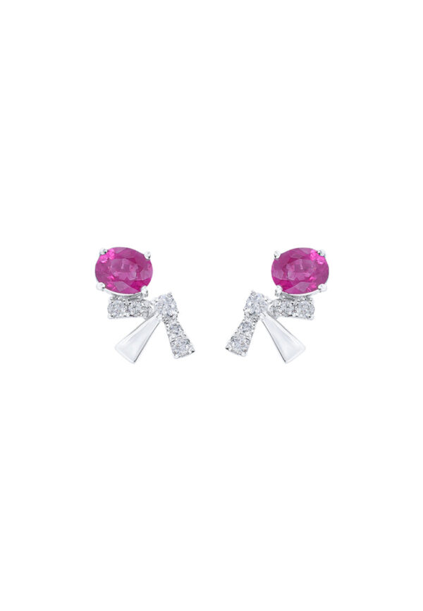 TOMEI Ruby Earrings, White Gold 750