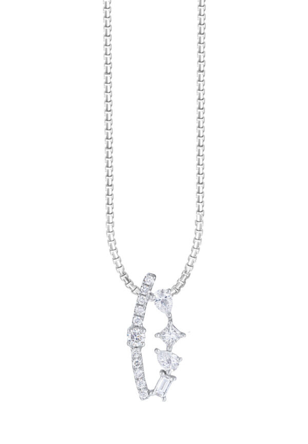 TOMEI Diamond Pendant, White Gold 750