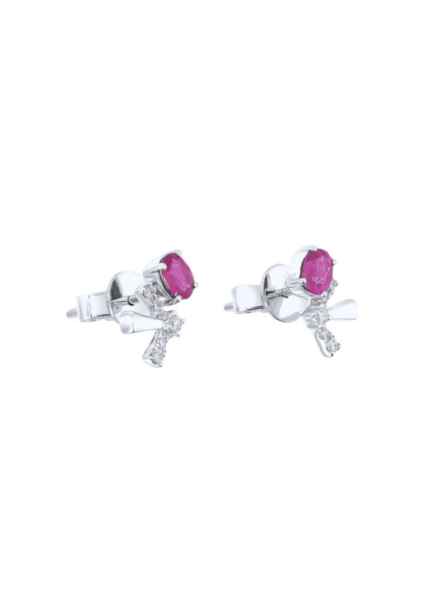 TOMEI Ruby Earrings, White Gold 750