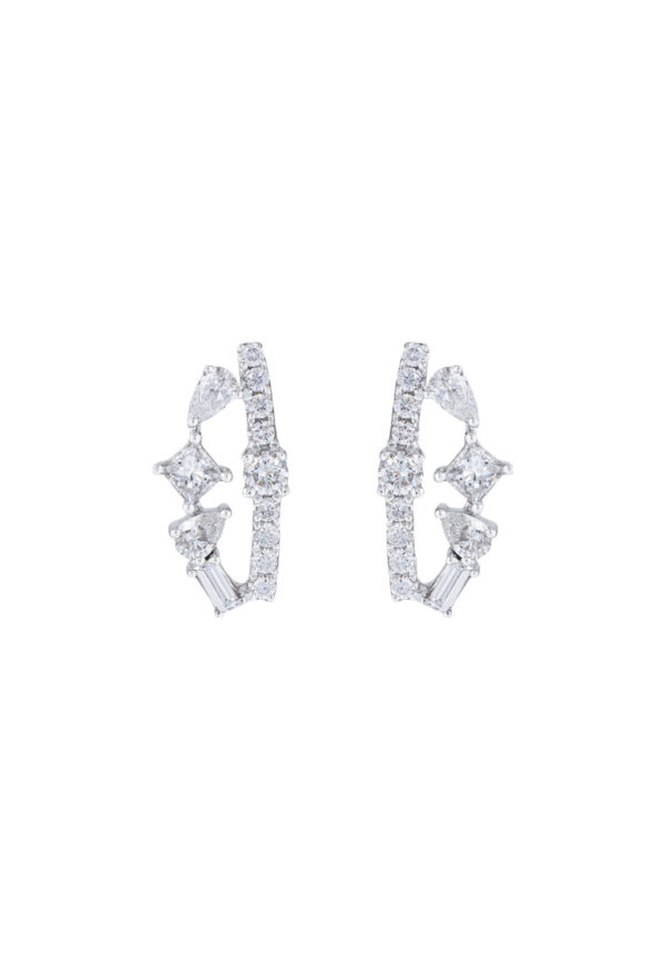 TOMEI Diamond Earrings, White Gold 750
