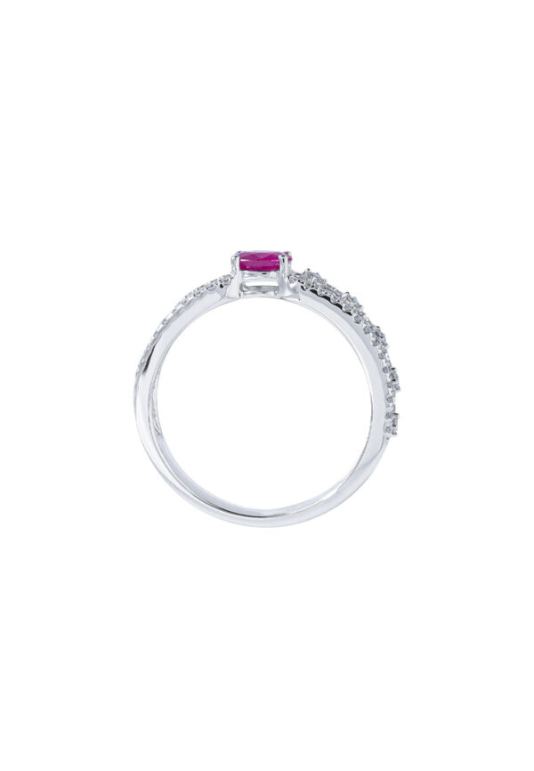 TOMEI Ruby Ring, White Gold 750