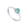 TOMEI Emerald Ring, White Gold 750