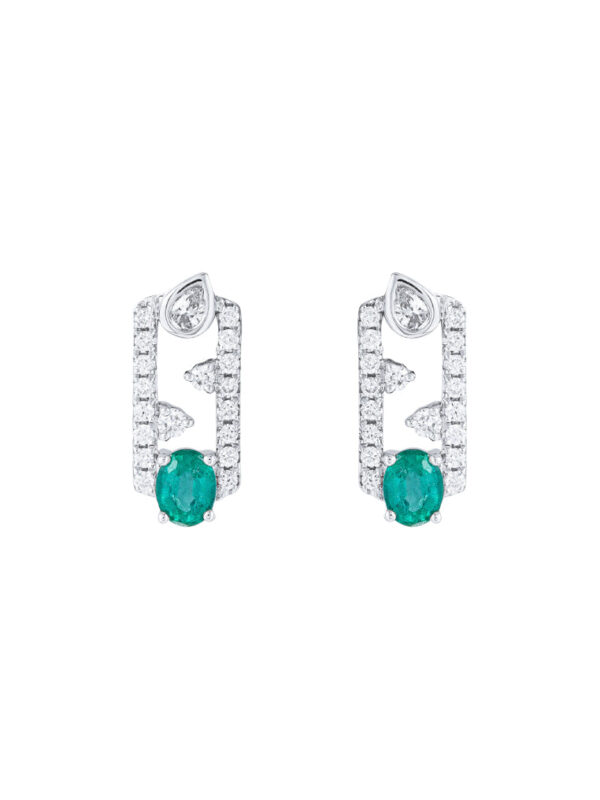 TOMEI Emerald Earrings, White Gold 750