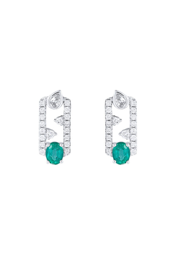 TOMEI Emerald Earrings, White Gold 750