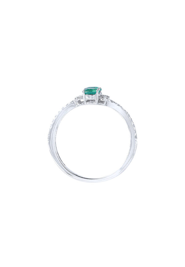 TOMEI Emerald Ring, White Gold 750