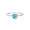 TOMEI Emerald Ring, White Gold 750