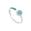 TOMEI Emerald Ring, White Gold 750